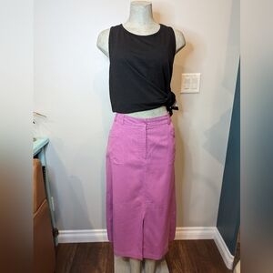 Vintage Silk blend vintage Skirt, purple Dahlia color, woman's size XL